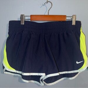 Nike Dri-FIT Running Shorts Navy Volt | Women’s Large | Athletic